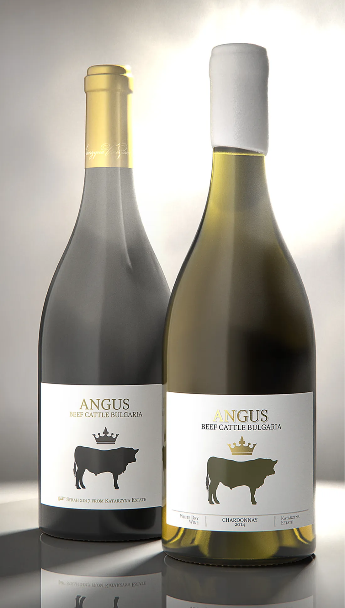 Angus white and black bottle editions