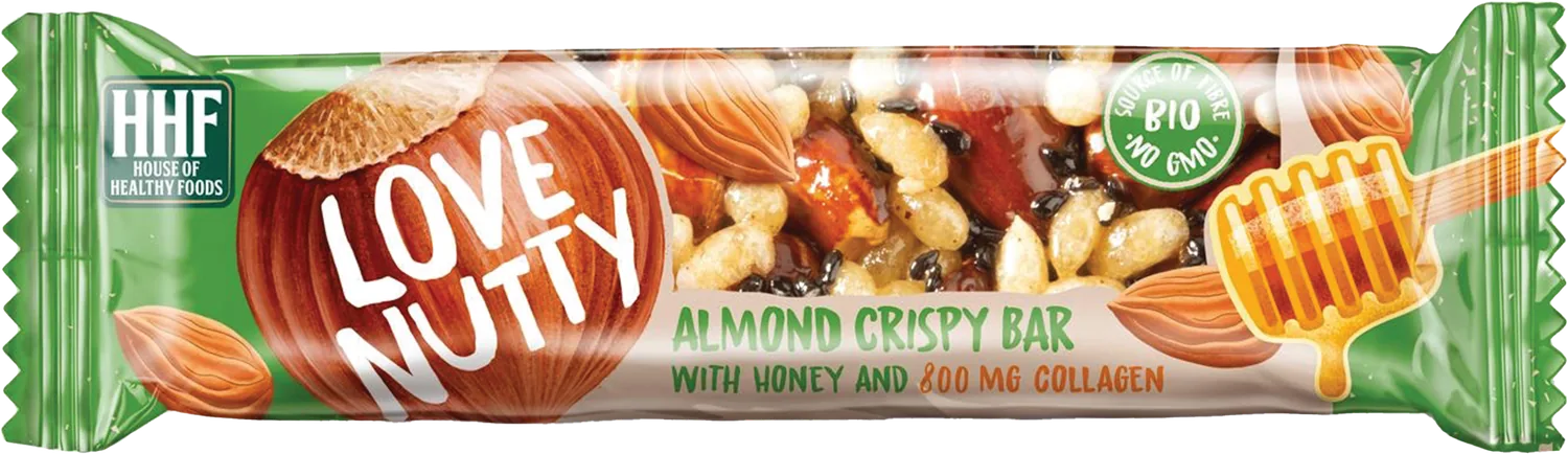 Love Nutty Almond Crispy Bar packaging