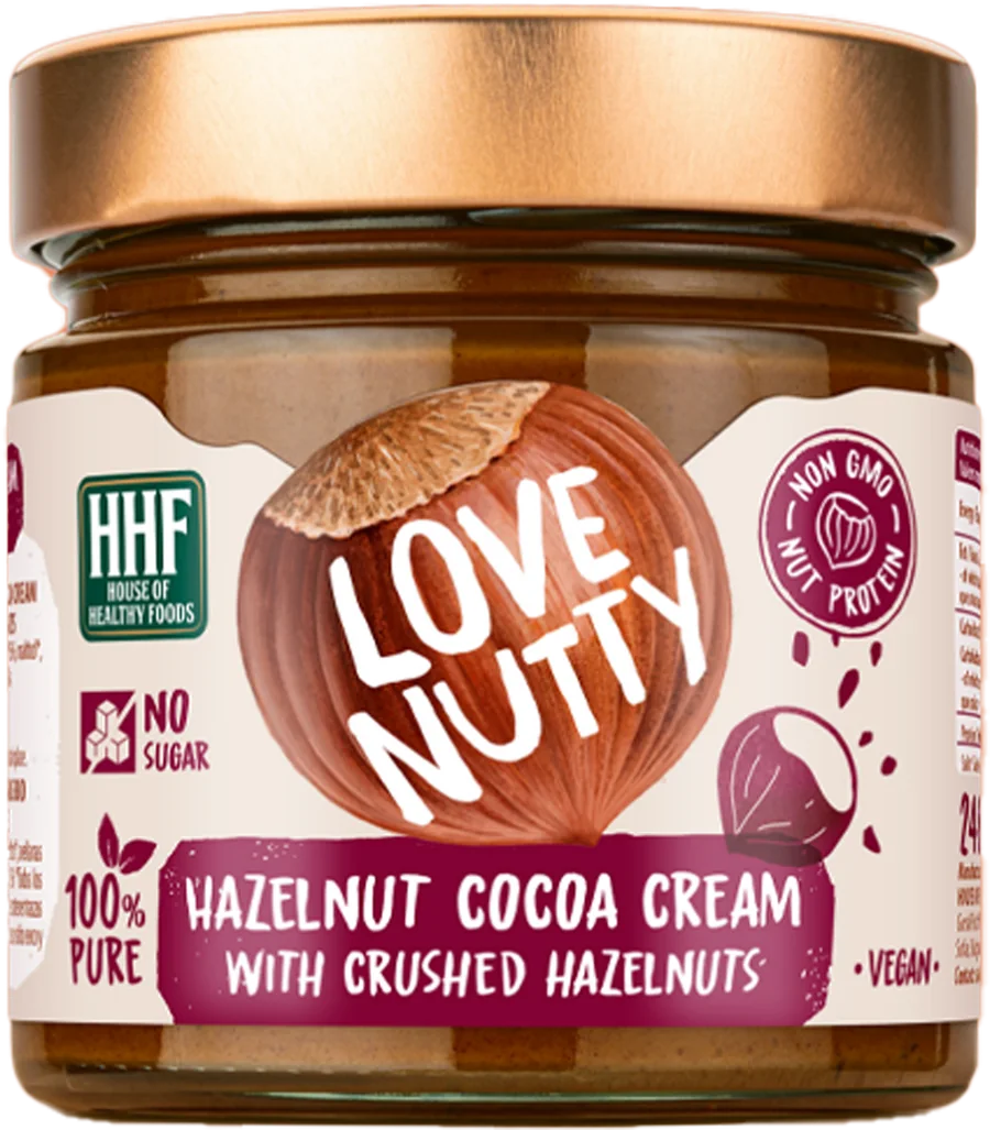 Hazelnut Cocoa Cream with crushed hazelnuts jar