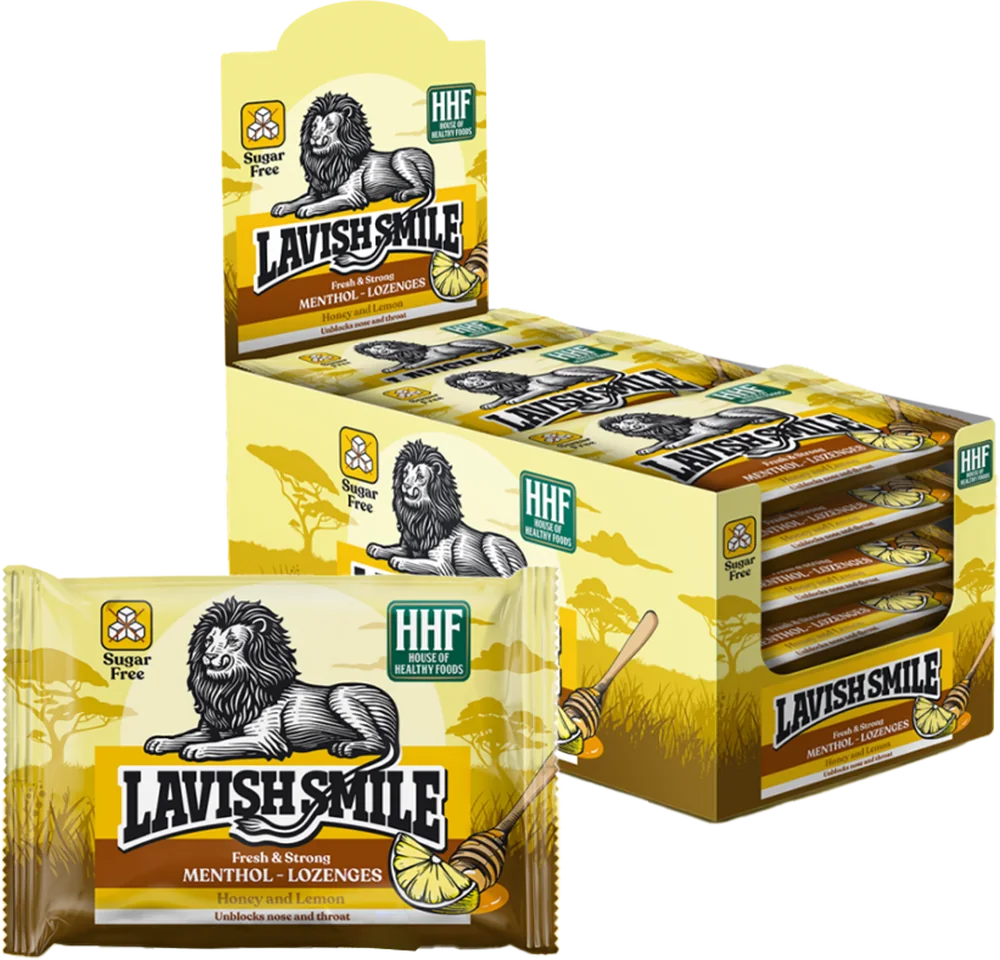 Lavish Smile honey and lemon lozenges packaging