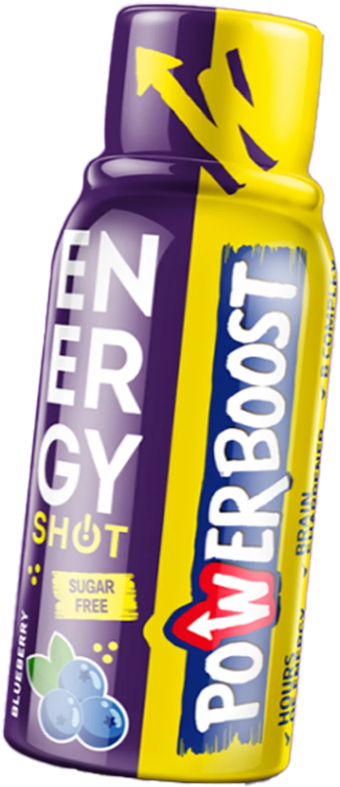 Powerboost Energy Shot blueberry bottle