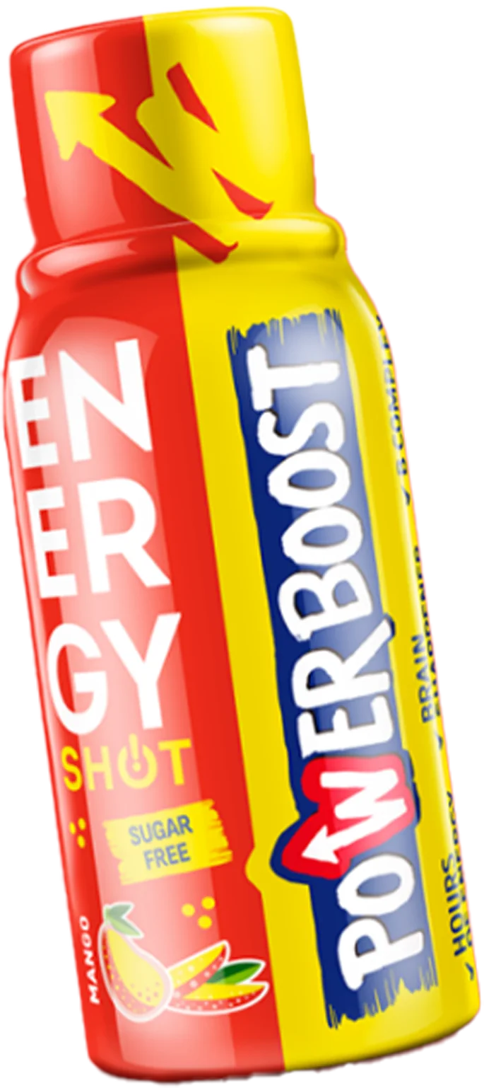 Powerboost Energy Shot mango bottle