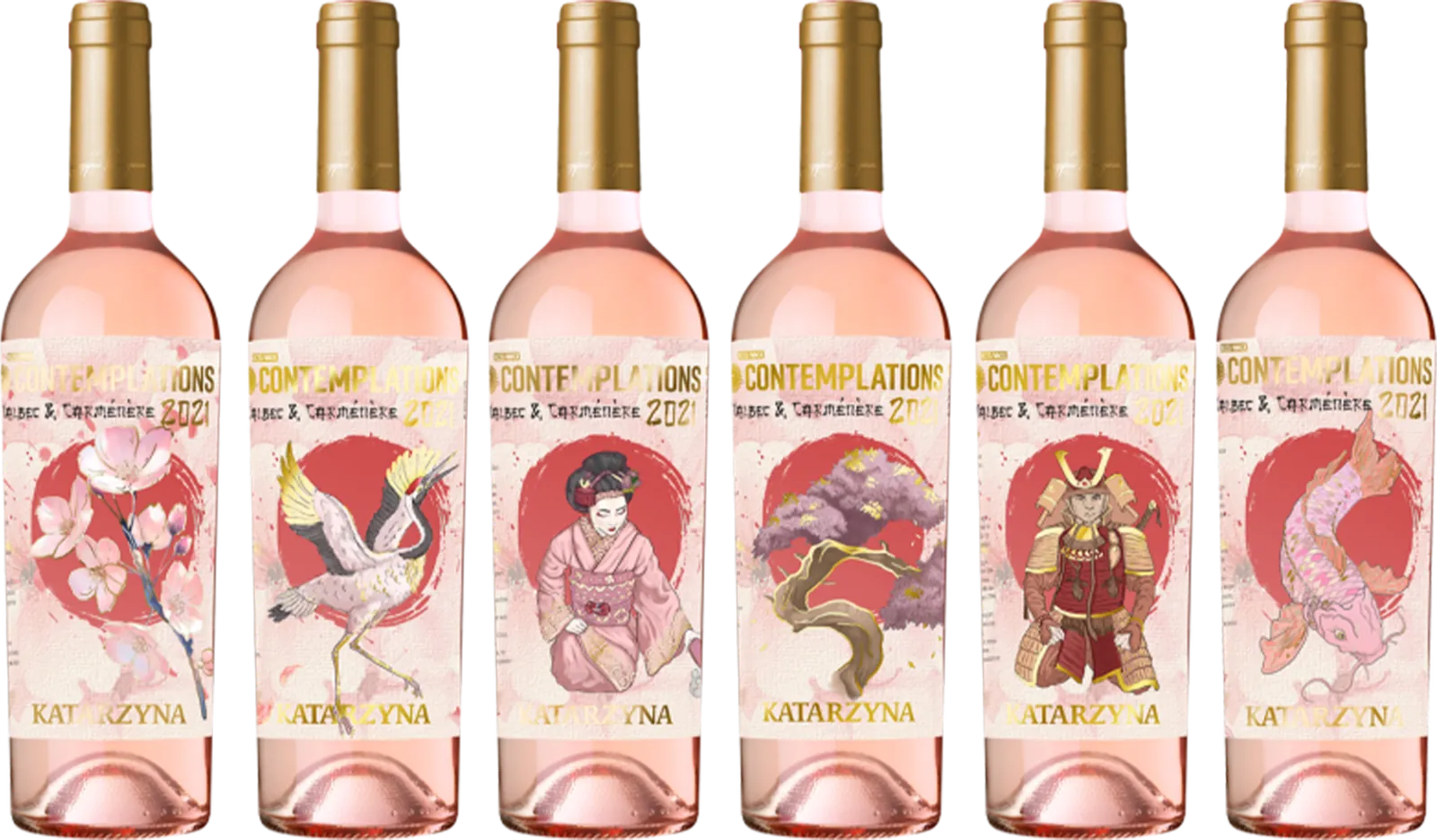 Rosé series — Japanese illustration labels